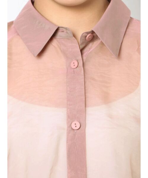 LAGUNAMOON(ラグナムーン)の「バックツイストシアーシャツ(シャツ/ブラウス・レディース・アイボリー/サーモンピンク・FREE)」の6枚目の写真