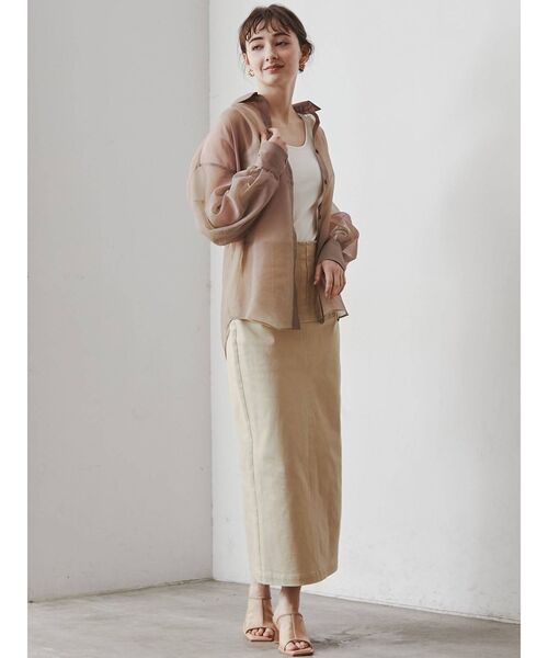 LAGUNAMOON(ラグナムーン)の「バックツイストシアーシャツ(シャツ/ブラウス・レディース・アイボリー/サーモンピンク・FREE)」の21枚目の写真