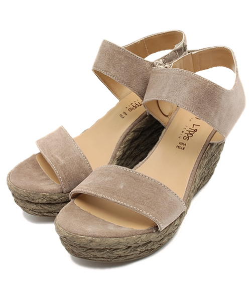 KAREN LIPPS （カレンリップス）の「(KAREN LIPPS) 87001 CINDY CAMOSCIO ANKL STRP WEDGE SANDAL（サンダル・レディース・ブラック/ベージュ/ブルー・35/39/36/37/38）」の2枚目の写真