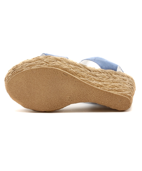 KAREN LIPPS （カレンリップス）の「(KAREN LIPPS) 87001 CINDY CAMOSCIO ANKL STRP WEDGE SANDAL（サンダル・レディース・ブラック/ベージュ/ブルー・35/39/36/37/38）」の10枚目の写真