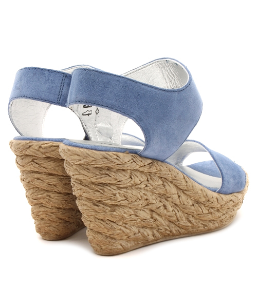 KAREN LIPPS （カレンリップス）の「(KAREN LIPPS) 87001 CINDY CAMOSCIO ANKL STRP WEDGE SANDAL（サンダル・レディース・ブラック/ベージュ/ブルー・35/39/36/37/38）」の9枚目の写真