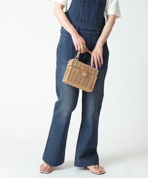 B.C STOCK（ベーセーストック）の「ボックスカゴBAG（かごバッグ・レディース・ブラック/ベージュ・FREE）」の8枚目の写真