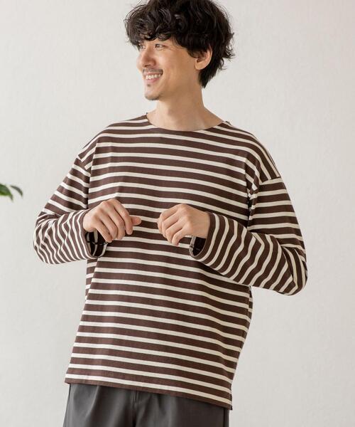 coen（コーエン）の「マリンボーダーロングスリーブTシャツ（Tシャツ/カットソー・メンズ・ブラウン/ネイビー・SMALL/X-LARGE/LARGE/MEDIUM）」の10枚目の写真