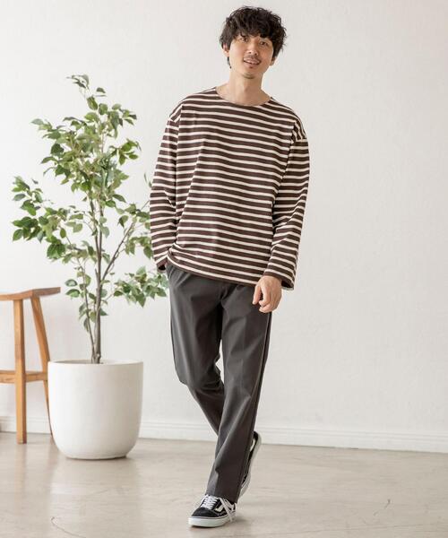 coen（コーエン）の「マリンボーダーロングスリーブTシャツ（Tシャツ/カットソー・メンズ・ブラウン/ネイビー・SMALL/X-LARGE/LARGE/MEDIUM）」の9枚目の写真