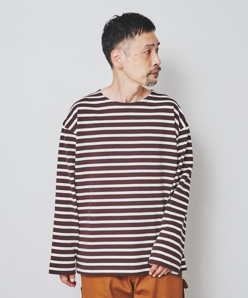 coen（コーエン）の「マリンボーダーロングスリーブTシャツ（Tシャツ/カットソー・メンズ・ブラウン/ネイビー・SMALL/X-LARGE/LARGE/MEDIUM）」の16枚目の写真