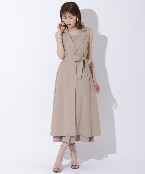 アンドクチュール ジレレイヤードワンピース AND COUTURE（アンドクチュール）の「ジレレイヤードワンピ