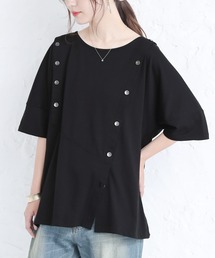 osharewalker | 『肩開きボタンデザインTシャツ』(Tシャツ/カットソー)