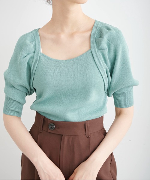 FREE'S MART（フリーズマート）の「バックディティールパフスリーブ総針ニット（ニット/セーター・レディース・ブラック/ホワイト/ブルー・FREE）」の20枚目の写真