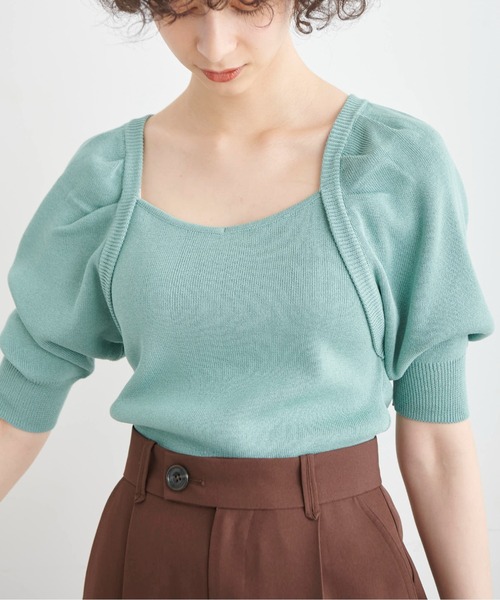 FREE'S MART（フリーズマート）の「バックディティールパフスリーブ総針ニット（ニット/セーター・レディース・ブラック/ホワイト/ブルー・FREE）」の19枚目の写真