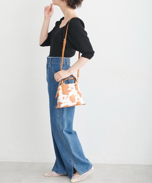 FREE'S MART（フリーズマート）の「バックディティールパフスリーブ総針ニット（ニット/セーター・レディース・ブラック/ホワイト/ブルー・FREE）」の17枚目の写真