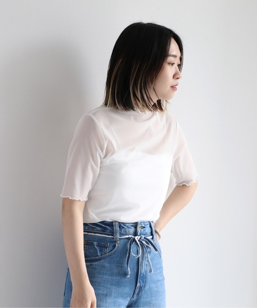cepo(セポ)の「ボトルネック シアーインナートップス(Tシャツ/カットソー・レディース・オフホワイト/グリーン/チャコール・M)」の15枚目の写真