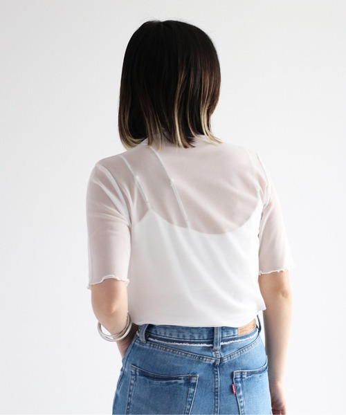 cepo(セポ)の「ボトルネック シアーインナートップス(Tシャツ/カットソー・レディース・オフホワイト/グリーン/チャコール・M)」の20枚目の写真