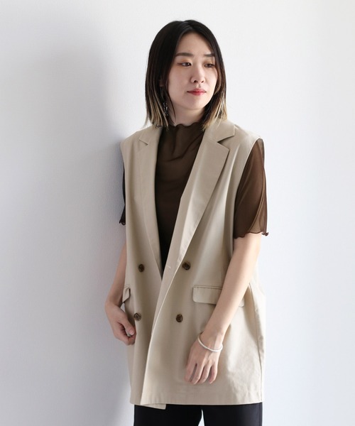 cepo(セポ)の「ボトルネック シアーインナートップス(Tシャツ/カットソー・レディース・オフホワイト/グリーン/チャコール・M)」の6枚目の写真