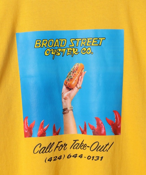 niko and...（ニコアンド）の「【LA FOOD SHOP】Broad Street Oyster Co.コラボTシャツ（Tシャツ/カットソー・メンズ・イエロー/ブルー・MEDIUM/LARGE）」の4枚目の写真
