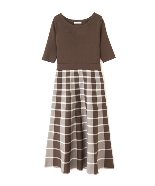 PROPORTION BODY DRESSING（プロポーションボディドレッシング）の「ポリエステルチェックニットワンピース / 1212240707（ワンピース・レディース・ブラック/ブラウン・SMALL/MEDIUM）」の20枚目の写真
