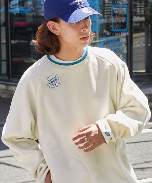 DISCUS ATHLETIC（ディスカス　アスレチック）の「DISCUS ATHLETIC/ディスカス アスレチック フリースラグランクルーオーバーサイズスウェット（スウェット・メンズ・オートミール/オフホワイト/カーキ/サックスブルー/アイボリー系/ブラック/カーキ系/マスタード・L/XL/M）」の21枚目の写真
