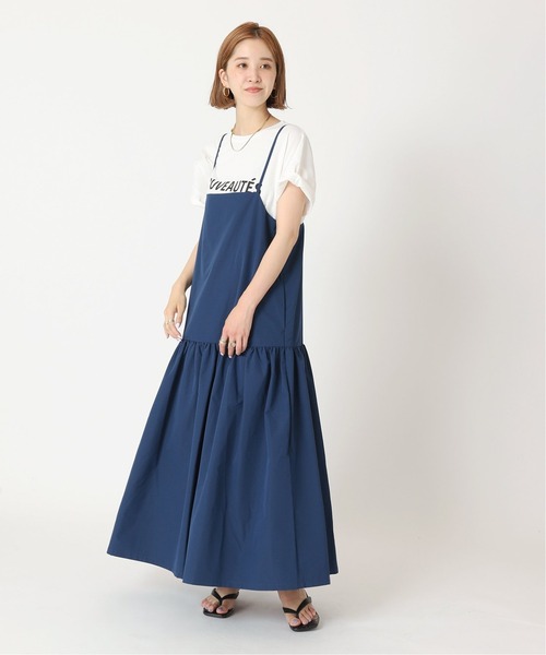 B.C STOCK（ベーセーストック）の「ギャザー切替えキャミワンピース（ワンピース・レディース・ブラック/ブルー/ベージュ系その他・FREE）」の12枚目の写真