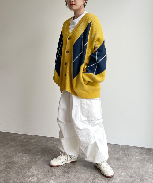 CPCM（シーピーシーエム）の「アーガイル強撚カーディガン（カーディガン/ボレロ・メンズ・グレー/グリーン/マスタード・MEDIUM/LARGE）」の20枚目の写真