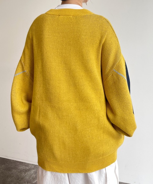 CPCM（シーピーシーエム）の「アーガイル強撚カーディガン（カーディガン/ボレロ・メンズ・グレー/グリーン/マスタード・MEDIUM/LARGE）」の15枚目の写真