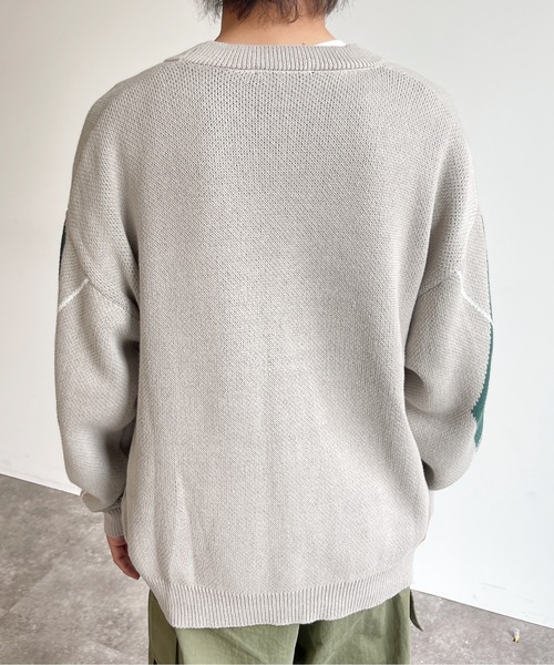 CPCM（シーピーシーエム）の「アーガイル強撚カーディガン（カーディガン/ボレロ・メンズ・グレー/グリーン/マスタード・MEDIUM/LARGE）」の17枚目の写真