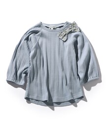 ◆【100-140cm】ランダムテレコドルマン7分袖トップス