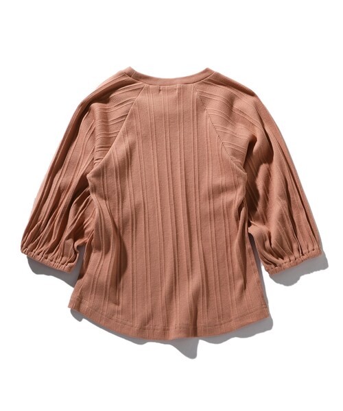 SHOO・LA・RUE(シューラルー)の「◆【100-140cm】ランダムテレコドルマン7分袖トップス(Tシャツ/カットソー・キッズ・ピンク系/アイボリー/サックスブルー/ライトパープル・11/12/10/14/13)」の6枚目の写真
