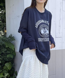 fredy repit | 6分袖裏毛プリントスウェット(スウェット)