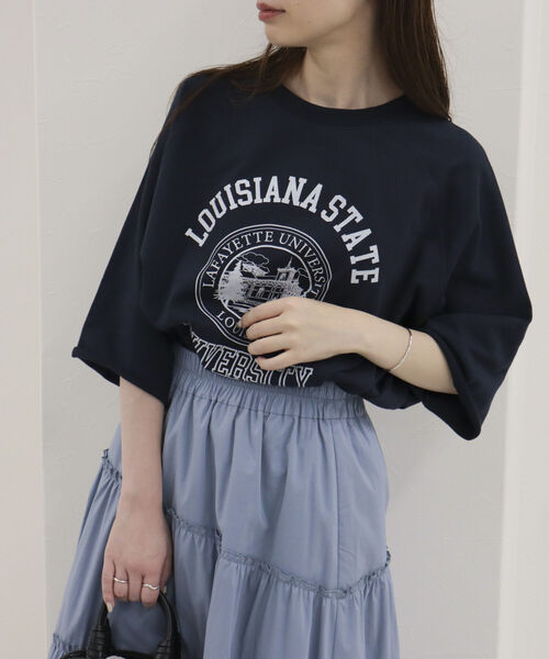 fredy repit（フレディレピ）の「6分袖裏毛プリントスウェット（スウェット・レディース・ライトグレー/ネイビー/グレー・38）」の21枚目の写真