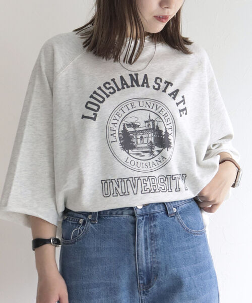 fredy repit（フレディレピ）の「6分袖裏毛プリントスウェット（スウェット・レディース・ライトグレー/ネイビー/グレー・38）」の8枚目の写真