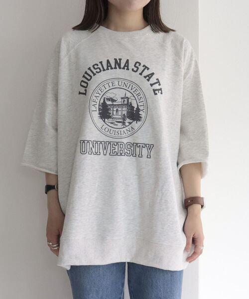 fredy repit（フレディレピ）の「6分袖裏毛プリントスウェット（スウェット・レディース・ライトグレー/ネイビー/グレー・38）」の10枚目の写真