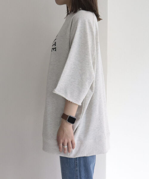 fredy repit（フレディレピ）の「6分袖裏毛プリントスウェット（スウェット・レディース・ライトグレー/ネイビー/グレー・38）」の11枚目の写真