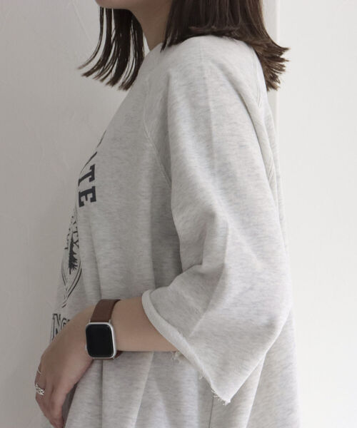 fredy repit（フレディレピ）の「6分袖裏毛プリントスウェット（スウェット・レディース・ライトグレー/ネイビー/グレー・38）」の15枚目の写真