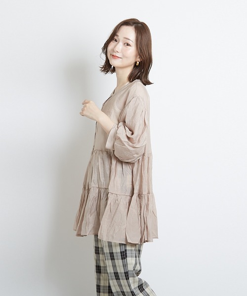 PAPAVER(パパヴェル)の「【papaver】シアーティアードBL(シャツ/ブラウス・レディース・ベージュ/モカ/ブラック・MEDIUM)」の18枚目の写真