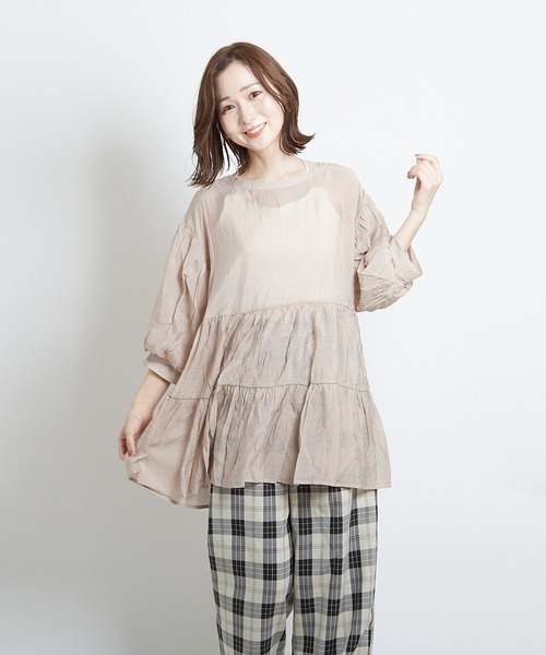 PAPAVER(パパヴェル)の「【papaver】シアーティアードBL(シャツ/ブラウス・レディース・ベージュ/モカ/ブラック・MEDIUM)」の21枚目の写真