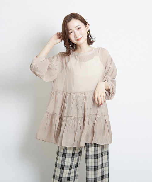 PAPAVER(パパヴェル)の「【papaver】シアーティアードBL(シャツ/ブラウス・レディース・ベージュ/モカ/ブラック・MEDIUM)」の22枚目の写真