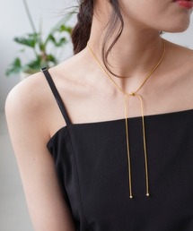 IAMUSE（アイアミューズ）の「【IAMUSE】金属アレルギー対応 スネークチェーンチョーカー2WAYネックレス S0747（ネックレス・レディース）」