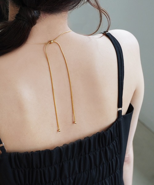 IAMUSE（アイアミューズ）の「【IAMUSE】金属アレルギー対応 スネークチェーンチョーカー2WAYネックレス S0747（ネックレス・レディース・ゴールド・FREE）」の13枚目の写真