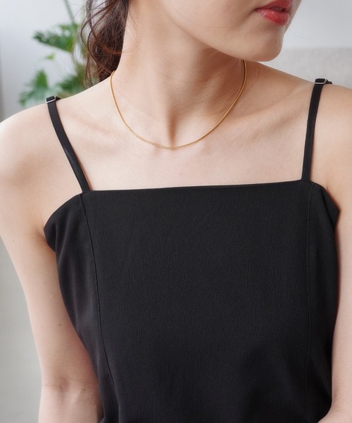 IAMUSE（アイアミューズ）の「【IAMUSE】金属アレルギー対応 スネークチェーンチョーカー2WAYネックレス S0747（ネックレス・レディース・ゴールド・FREE）」の3枚目の写真