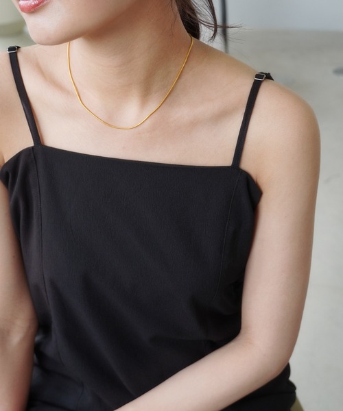 IAMUSE（アイアミューズ）の「【IAMUSE】金属アレルギー対応 スネークチェーンチョーカー2WAYネックレス S0747（ネックレス・レディース・ゴールド・FREE）」の2枚目の写真