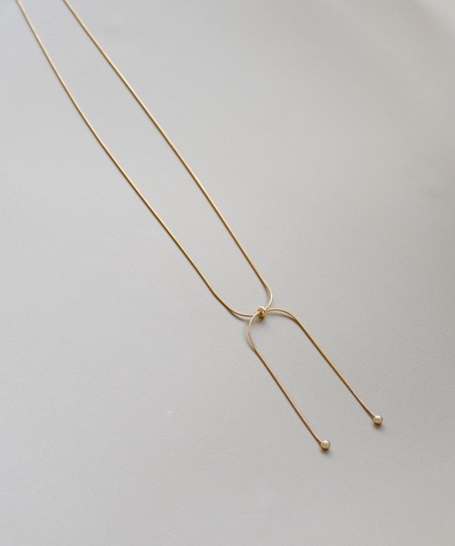IAMUSE（アイアミューズ）の「【IAMUSE】金属アレルギー対応 スネークチェーンチョーカー2WAYネックレス S0747（ネックレス・レディース・ゴールド・FREE）」の6枚目の写真