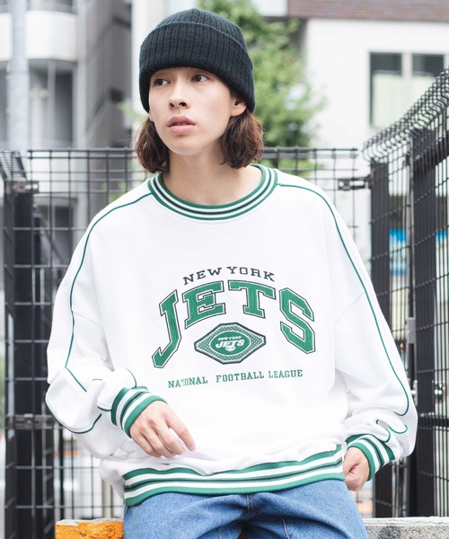 NBA/NFL/NHL/MLB（エヌビーエーエヌエフエルエヌエイチエルエムエルビー）の「WEGO/別注 NFL ラインリブプルオーバー（スウェット・メンズ・ホワイト/ブラック/ダークグリーン/ブルー・MEDIUM/LARGE）」の11枚目の写真