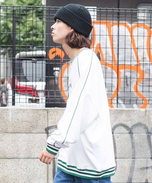 NBA/NFL/NHL/MLB（エヌビーエーエヌエフエルエヌエイチエルエムエルビー）の「WEGO/別注 NFL ラインリブプルオーバー（スウェット・メンズ・ホワイト/ブラック/ダークグリーン/ブルー・MEDIUM/LARGE）」の12枚目の写真