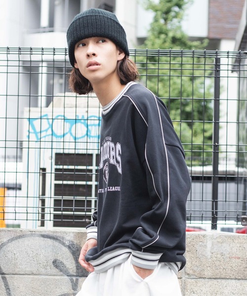 NBA/NFL/NHL/MLB（エヌビーエーエヌエフエルエヌエイチエルエムエルビー）の「WEGO/別注 NFL ラインリブプルオーバー（スウェット・メンズ・ホワイト/ブラック/ダークグリーン/ブルー・MEDIUM/LARGE）」の16枚目の写真