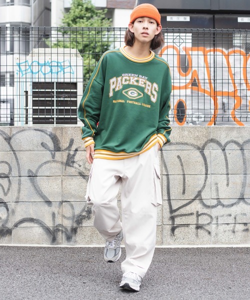 NBA/NFL/NHL/MLB（エヌビーエーエヌエフエルエヌエイチエルエムエルビー）の「WEGO/別注 NFL ラインリブプルオーバー（スウェット・メンズ・ホワイト/ブラック/ダークグリーン/ブルー・MEDIUM/LARGE）」の18枚目の写真