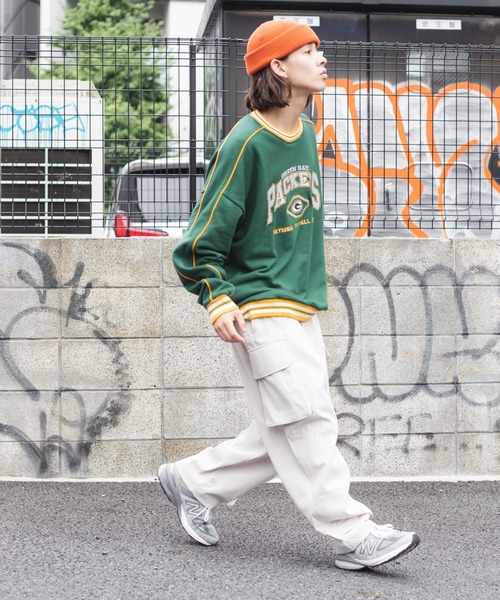 NBA/NFL/NHL/MLB（エヌビーエーエヌエフエルエヌエイチエルエムエルビー）の「WEGO/別注 NFL ラインリブプルオーバー（スウェット・メンズ・ホワイト/ブラック/ダークグリーン/ブルー・MEDIUM/LARGE）」の19枚目の写真