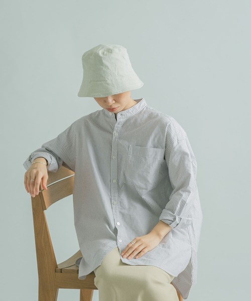 FORK&SPOON（フォークアンドスプーン）の「FORK&SPOON　オックスロングシャツ（シャツ/ブラウス・レディース・ブラウン系その他/ブルー系その他/オフホワイト・1）」の3枚目の写真