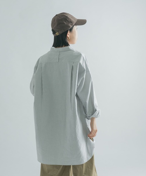 FORK&SPOON（フォークアンドスプーン）の「FORK&SPOON　オックスロングシャツ（シャツ/ブラウス・レディース・ブラウン系その他/ブルー系その他/オフホワイト・1）」の5枚目の写真