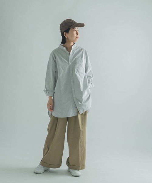 FORK&SPOON（フォークアンドスプーン）の「FORK&SPOON　オックスロングシャツ（シャツ/ブラウス・レディース・ブラウン系その他/ブルー系その他/オフホワイト・1）」の7枚目の写真