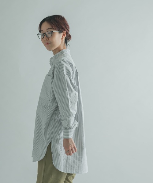 FORK&SPOON（フォークアンドスプーン）の「FORK&SPOON　オックスロングシャツ（シャツ/ブラウス・レディース・ブラウン系その他/ブルー系その他/オフホワイト・1）」の9枚目の写真