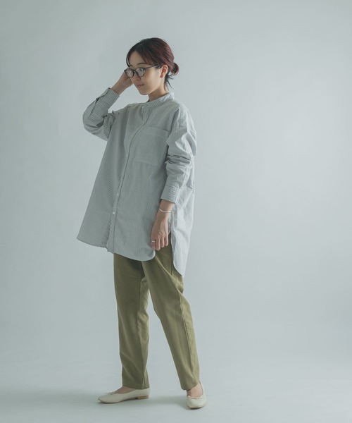 FORK&SPOON（フォークアンドスプーン）の「FORK&SPOON　オックスロングシャツ（シャツ/ブラウス・レディース・ブラウン系その他/ブルー系その他/オフホワイト・1）」の11枚目の写真